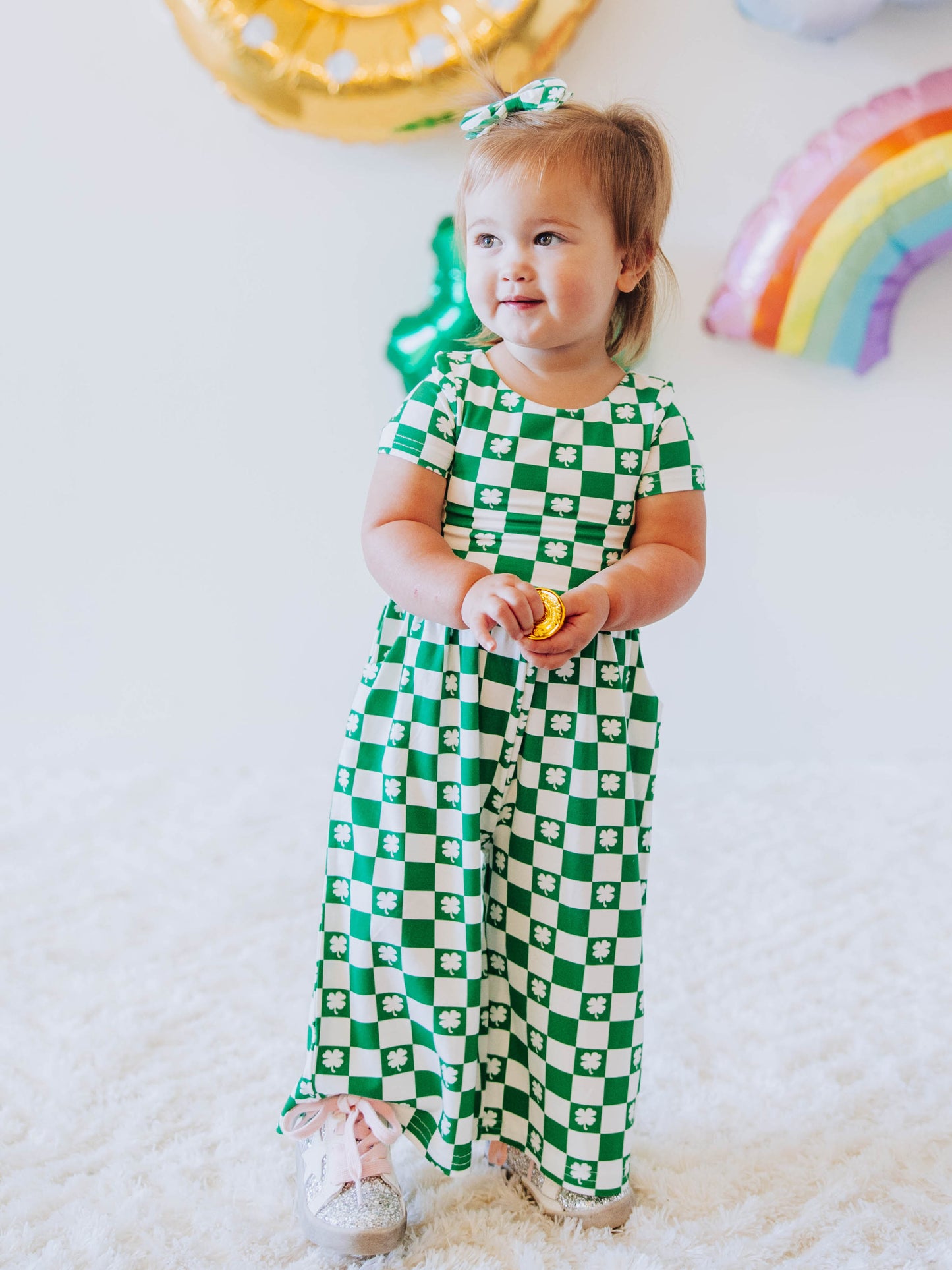 Leggy Romper - Shamrock Check