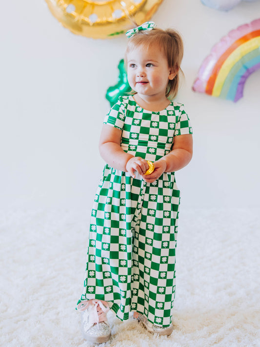 Leggy Romper - Shamrock Check