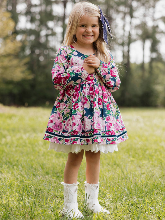 Margo Dress - Purple Blooms