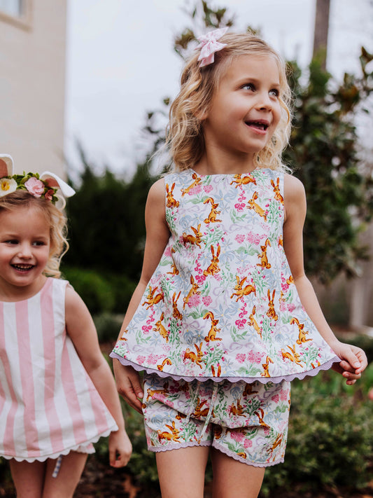 Vintage Bow Playsuit - Bunny Blooms