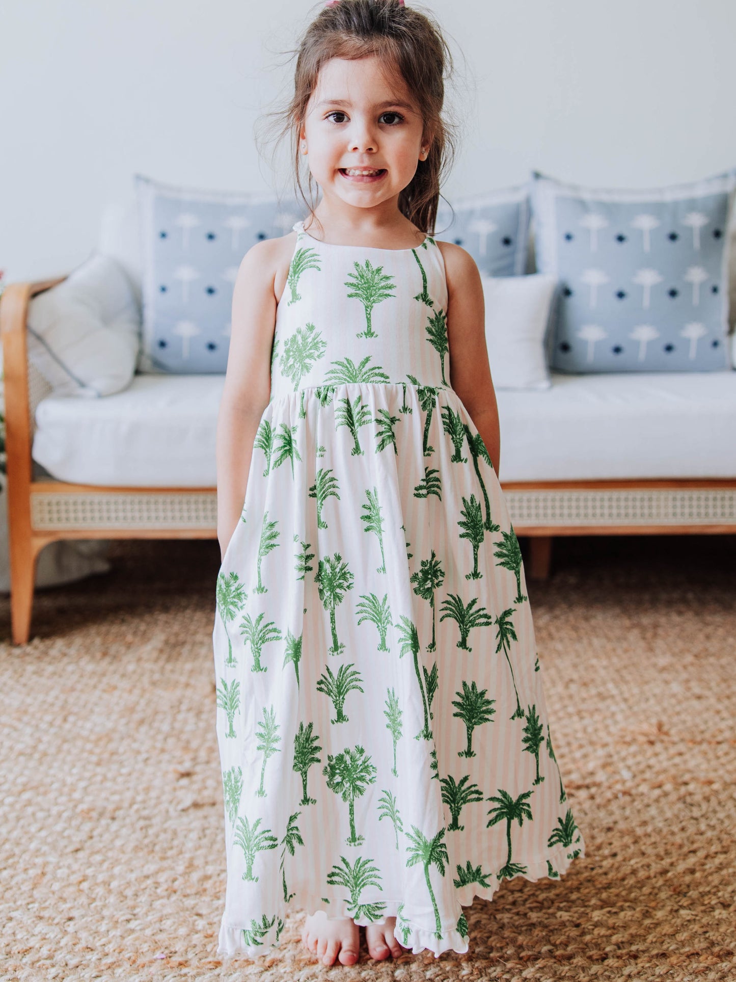 Maxi Play Dress - Palm Tree Stripes