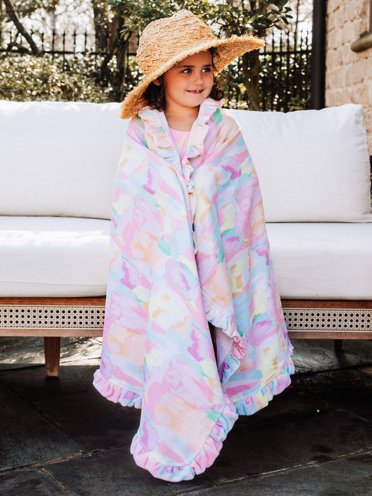 Ruffled Towel - Cotton Candy Splash