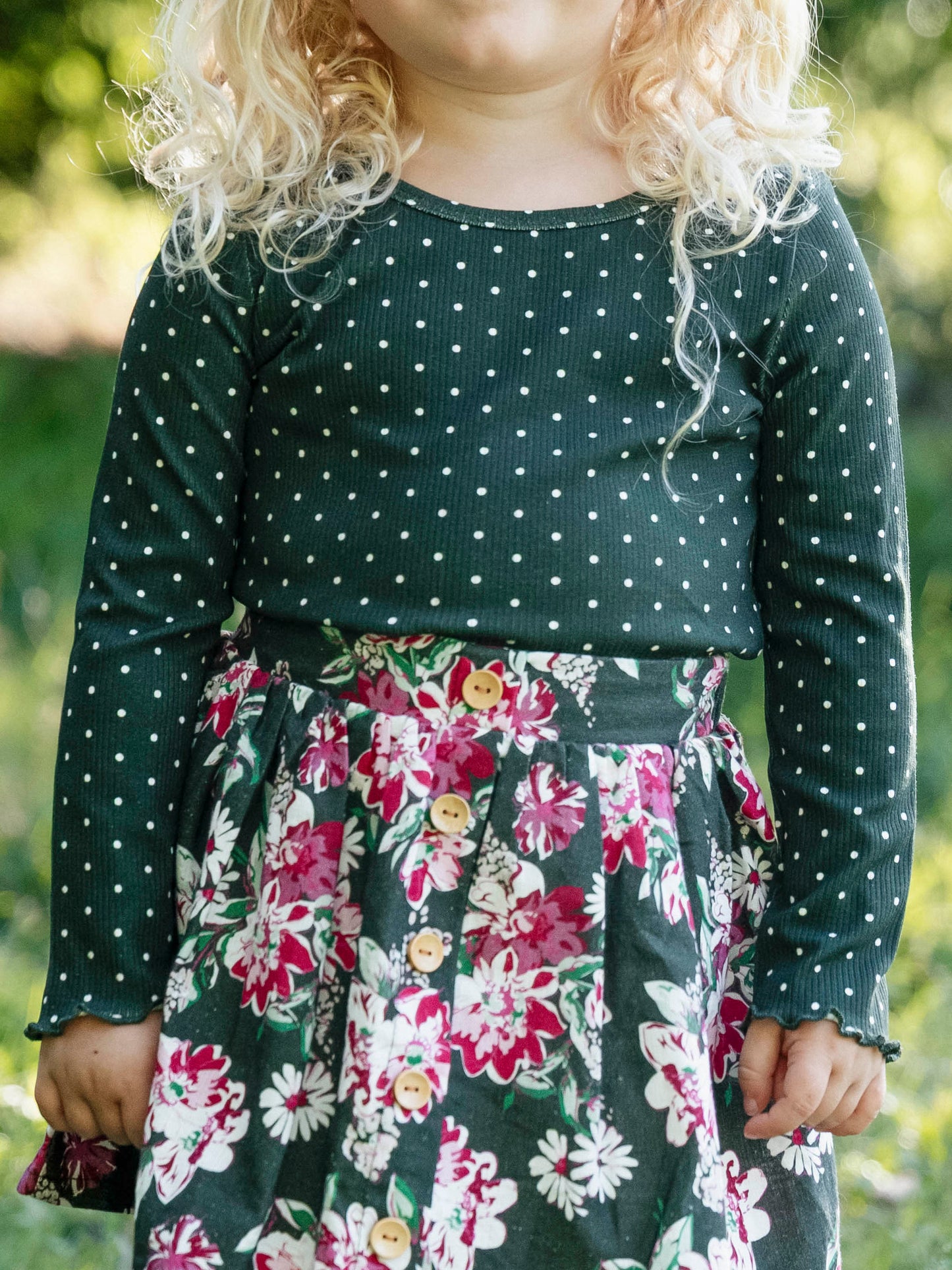 Frilled Sleeve Shirt - Thankful Dotty