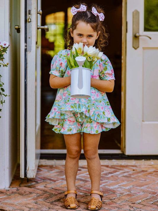 Flowy Ruffled Button Set - Breezy