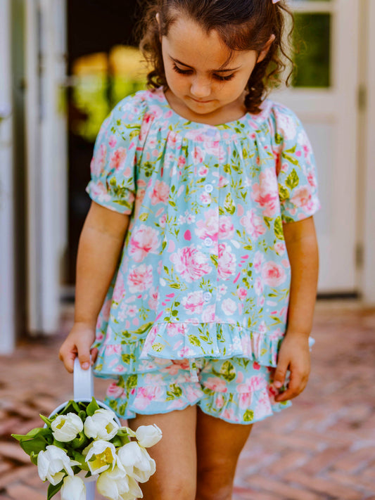 Flowy Ruffled Button Set - Breezy