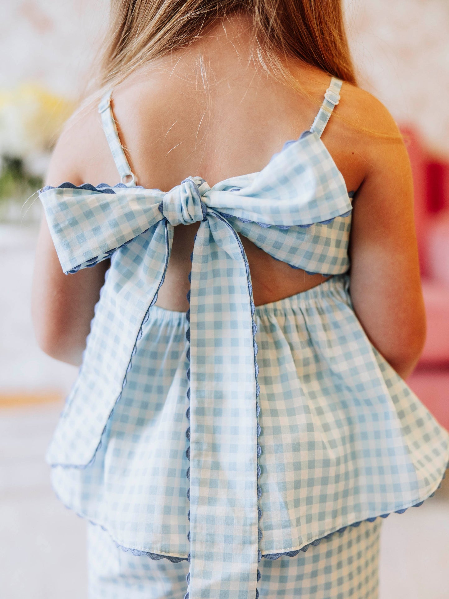 Ellie Tie Set - Blue Gingham