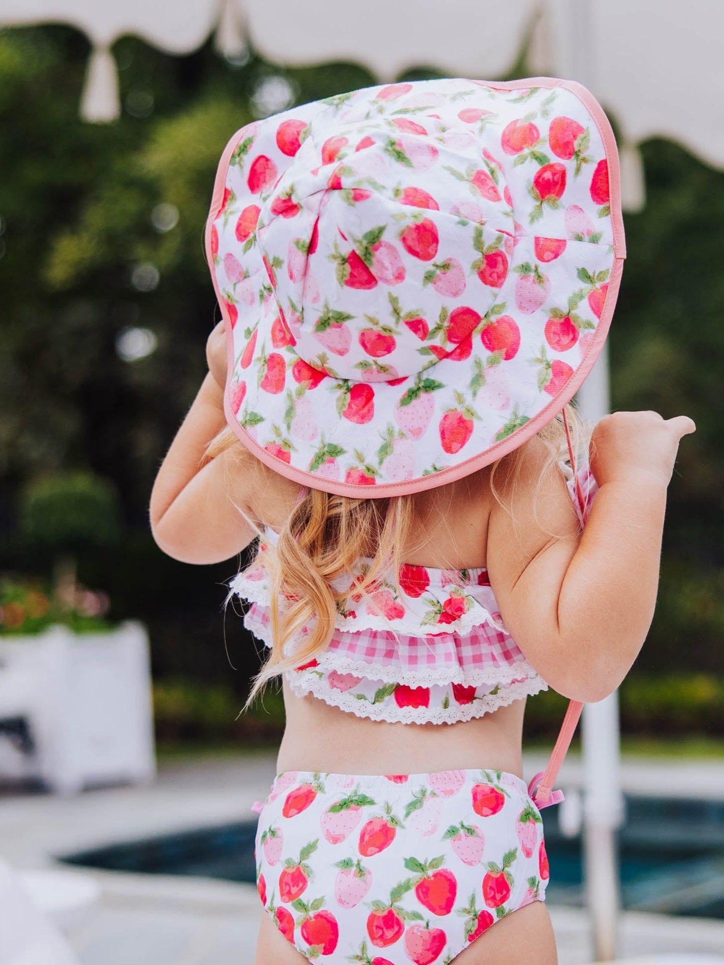 Baby Sunhat - Watercolor Strawberries