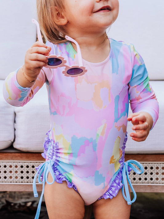 Solid Rash Guard - Cotton Candy Splash