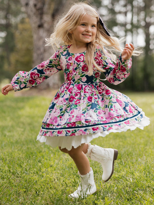 Margo Dress - Purple Blooms