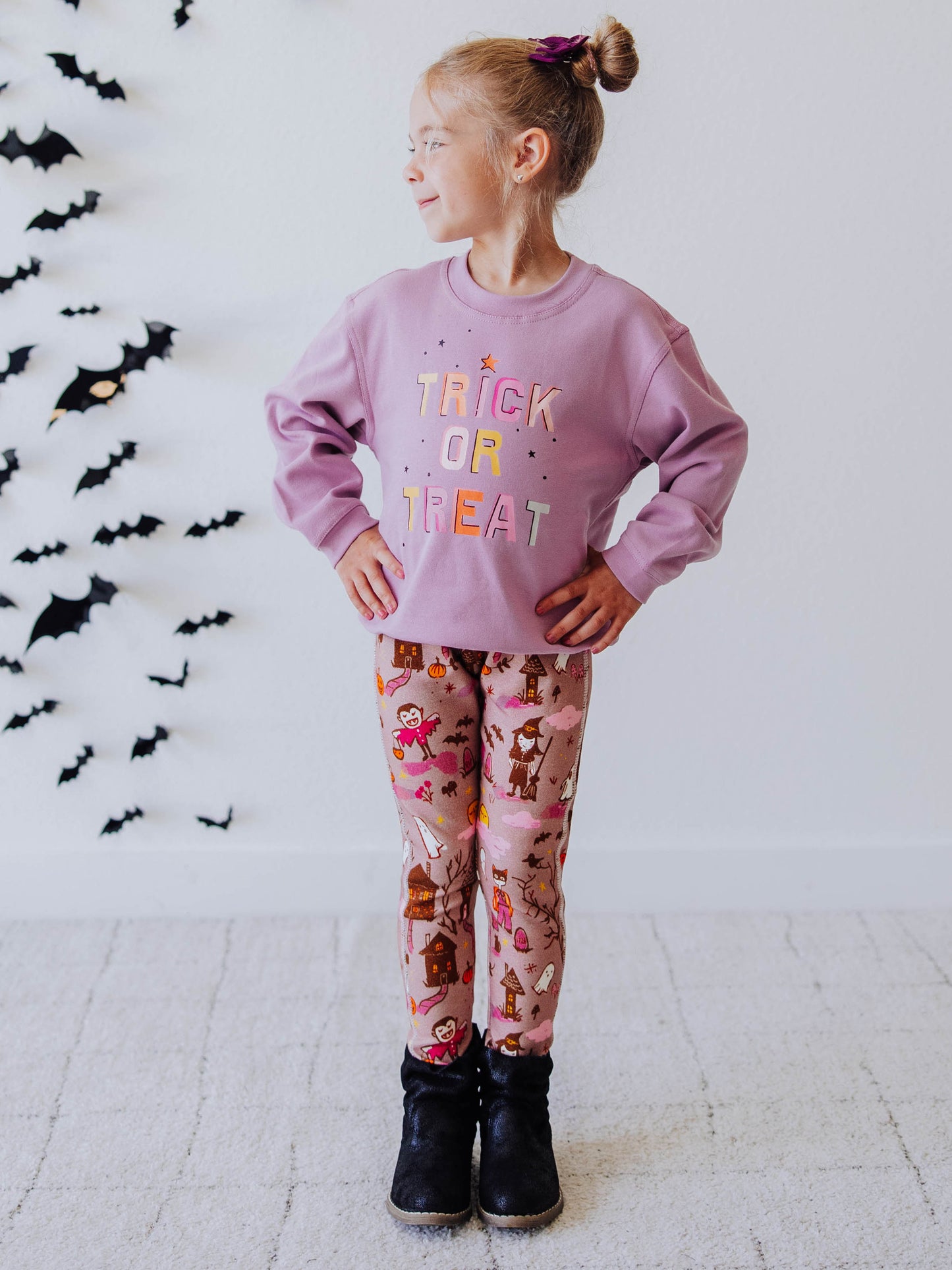 Warm Knit Sweatshirt - Trick or Treat Plum