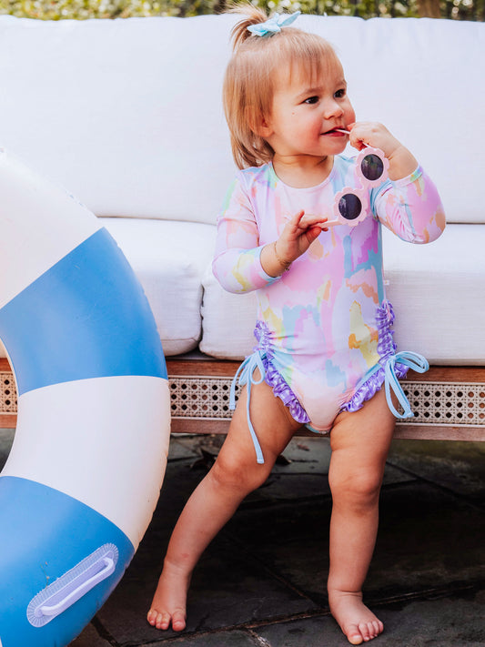 Solid Rash Guard - Cotton Candy Splash