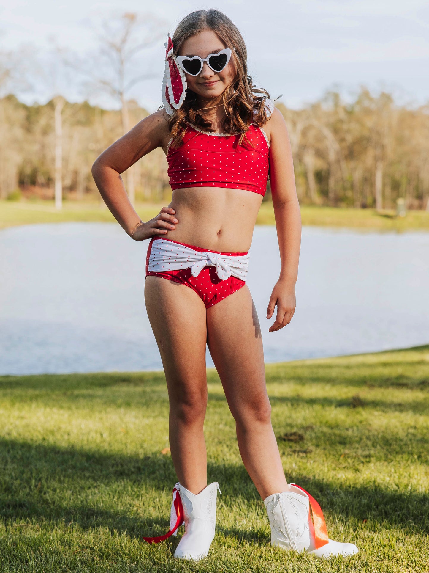 Retro Tankini - Red Dotty