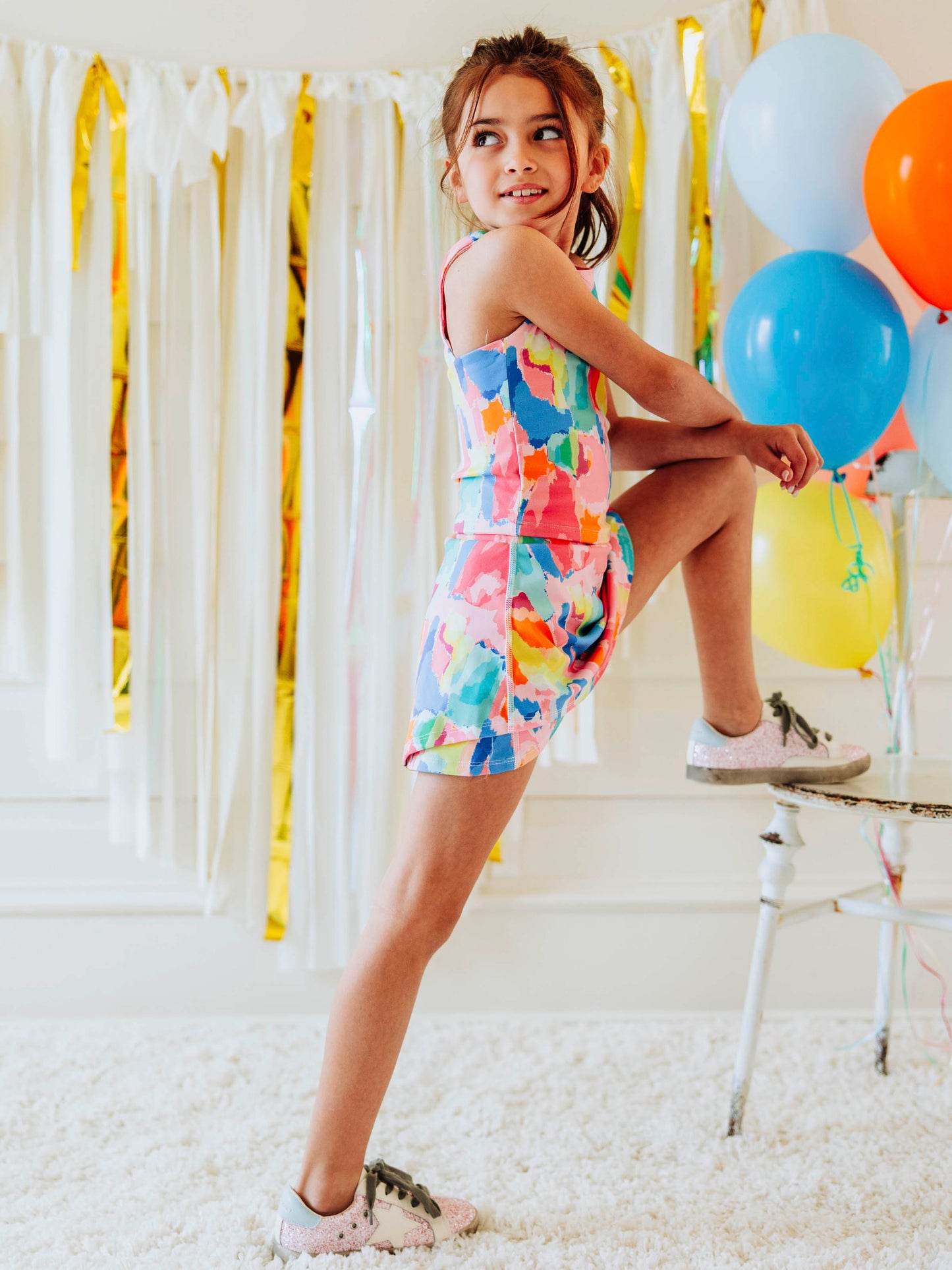 Active Skort Set - Rainbow Splash