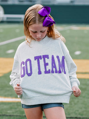 Mock Neck Sweatshirt - Purple Go Team