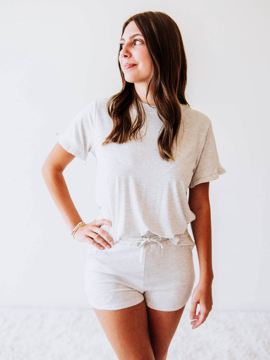 Women's Shortie Set - Ash Gray