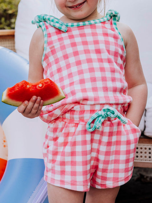 Terry Set - Pink Gingham