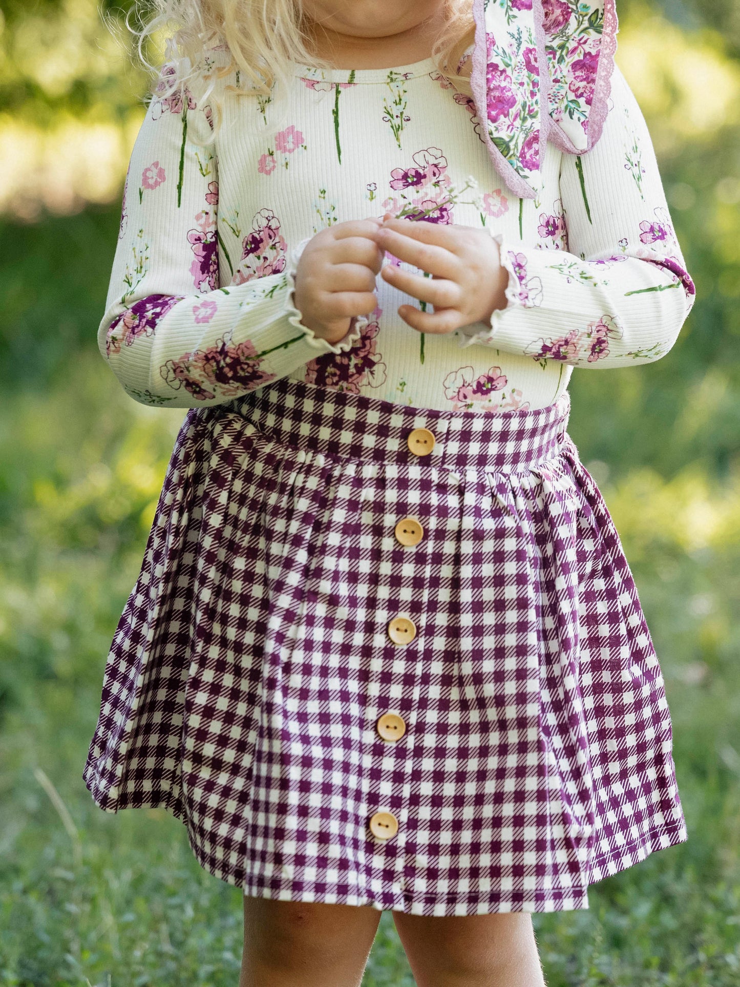 Garden Skort - Sugar Plum Check