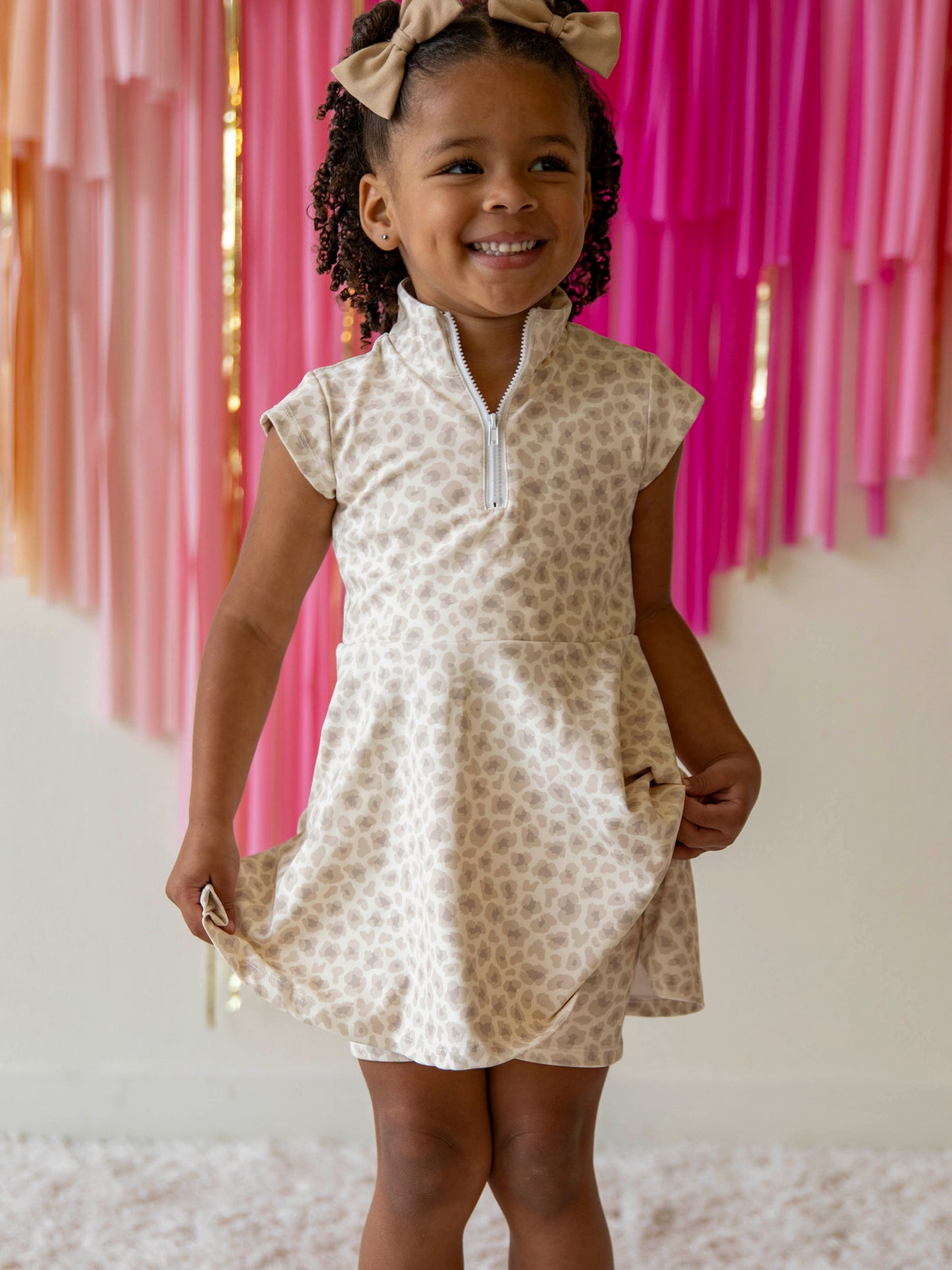 Active Zip Dress - Vanilla Leopard