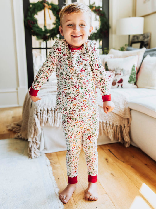 Cloud Fitted Pajamas - Holly Jolly Reindeer