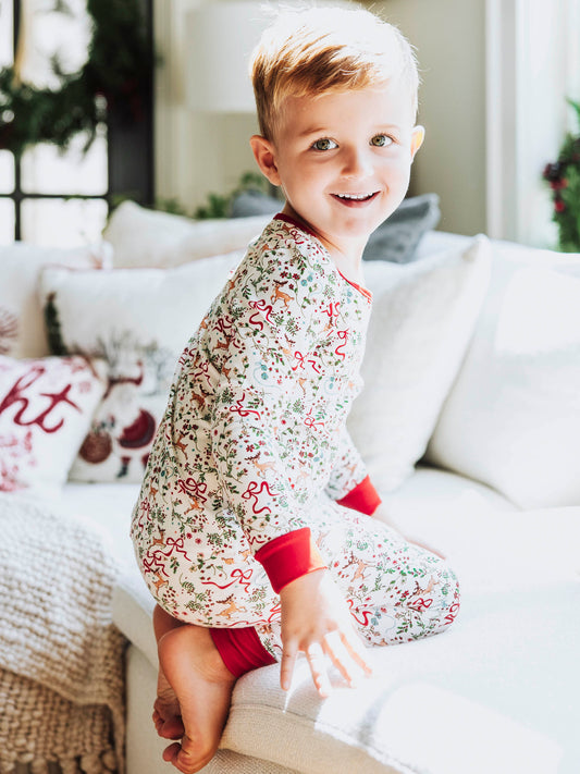Cloud Fitted Pajamas - Holly Jolly Reindeer