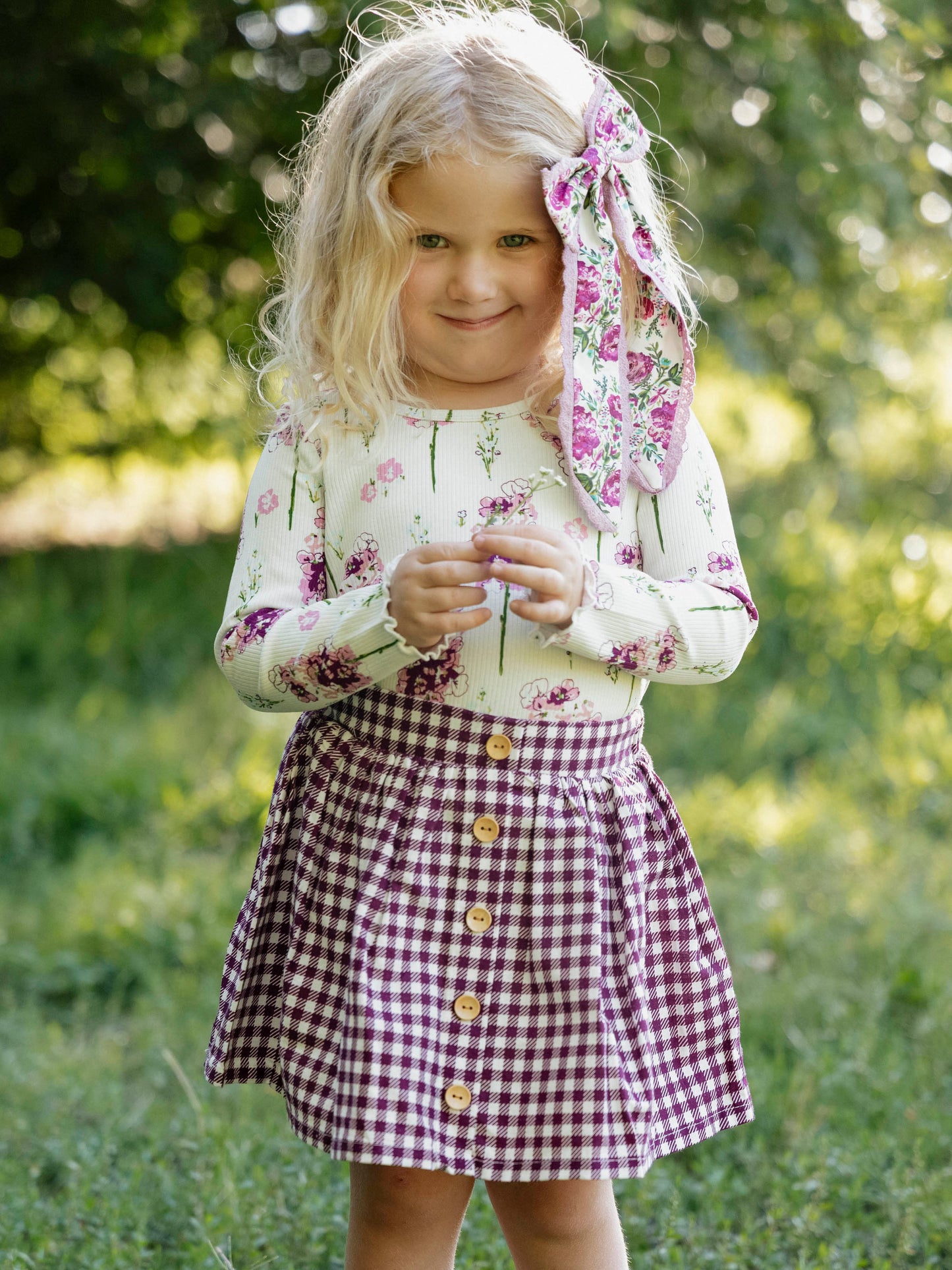 Garden Skort - Sugar Plum Check
