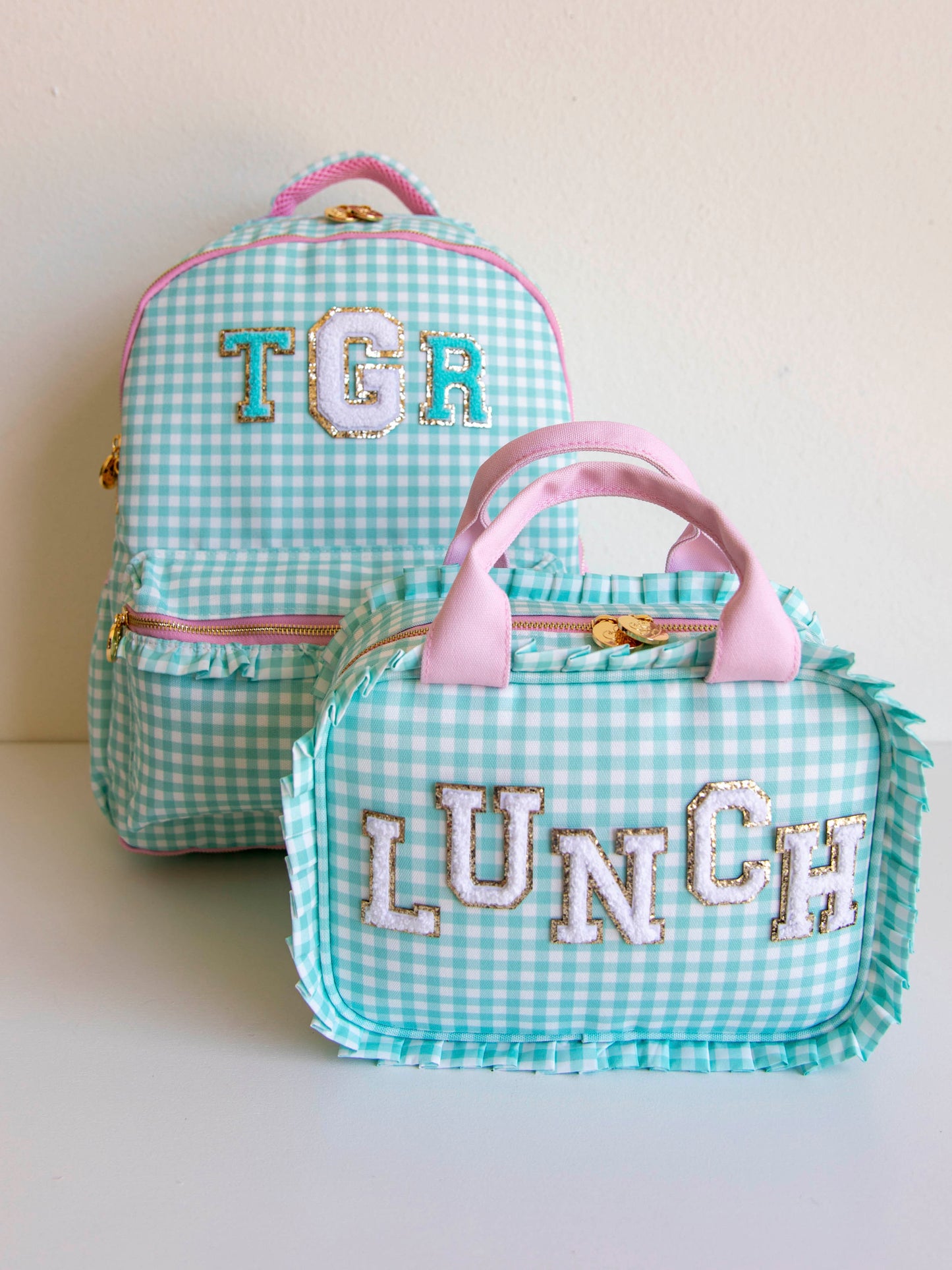 Ruffled Lunch Kit - Mint Gingham
