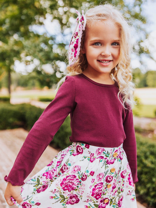Frilled Sleeve Shirt - Solid Autumn Breeze