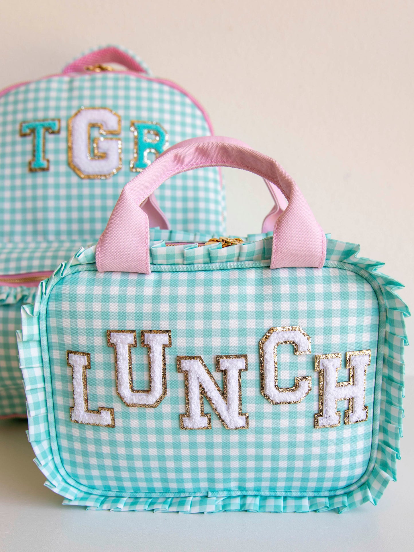 Ruffled Lunch Kit - Mint Gingham