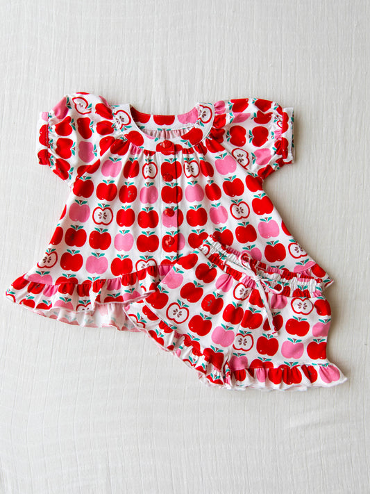 Two piece set with apple print