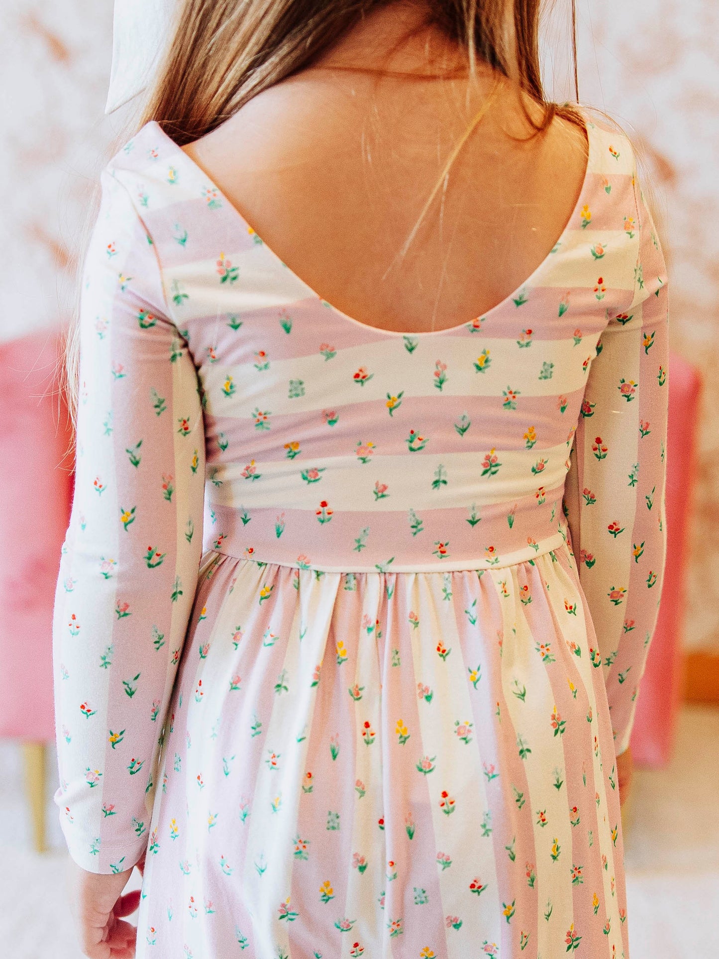 Leggy Romper - Floral Drop Stripe