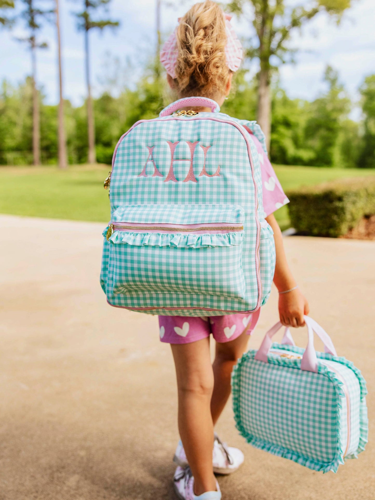 Ruffled Lunch Kit - Mint Gingham