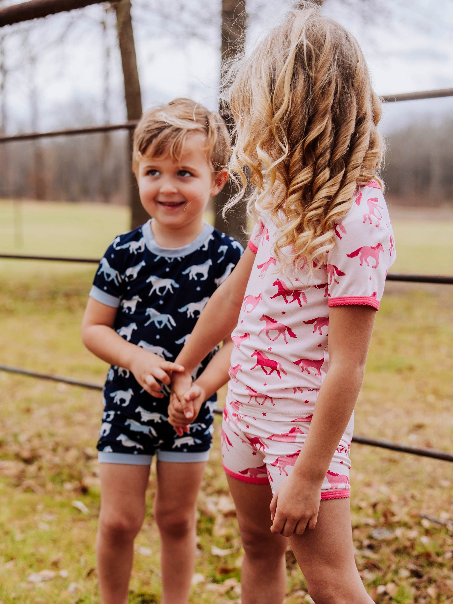 Cloud Fitted Short Set Pajamas - Blue Colt