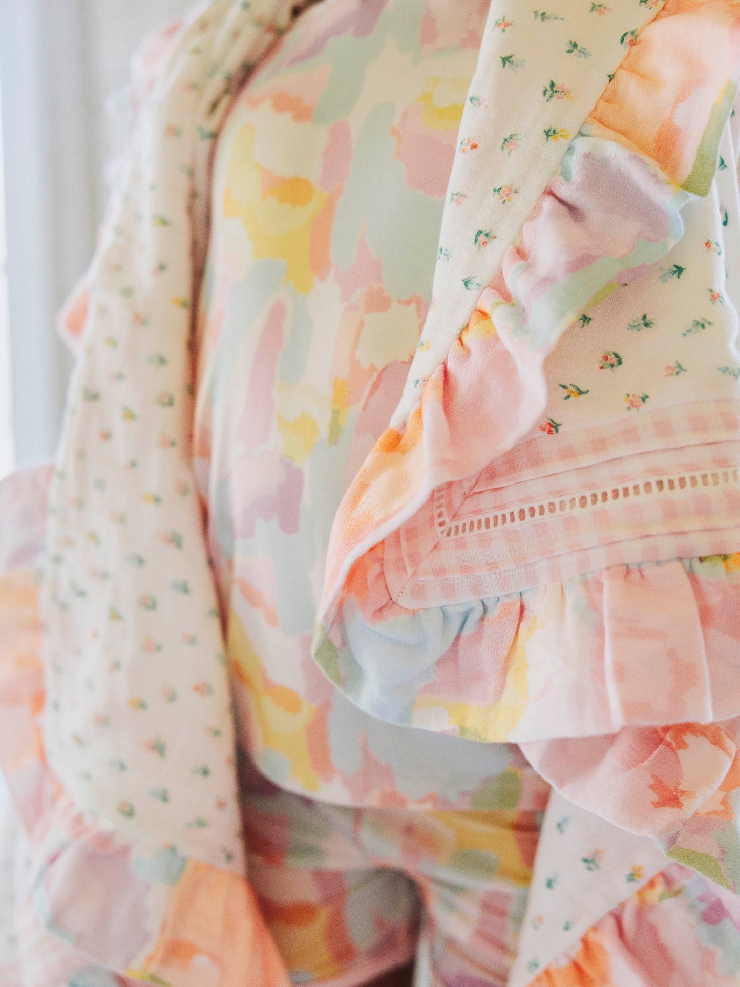 Cloud Fitted Short Set Pajamas - Cotton Candy Splash