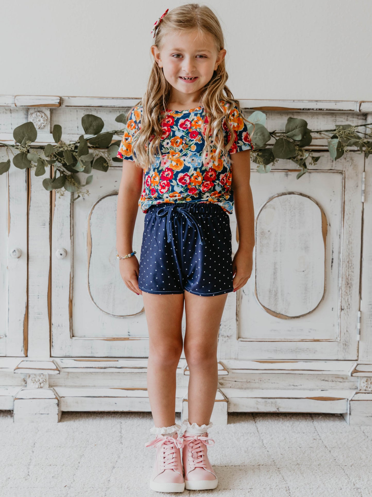 Tee & Short Play Set - Navy Fall Blooms