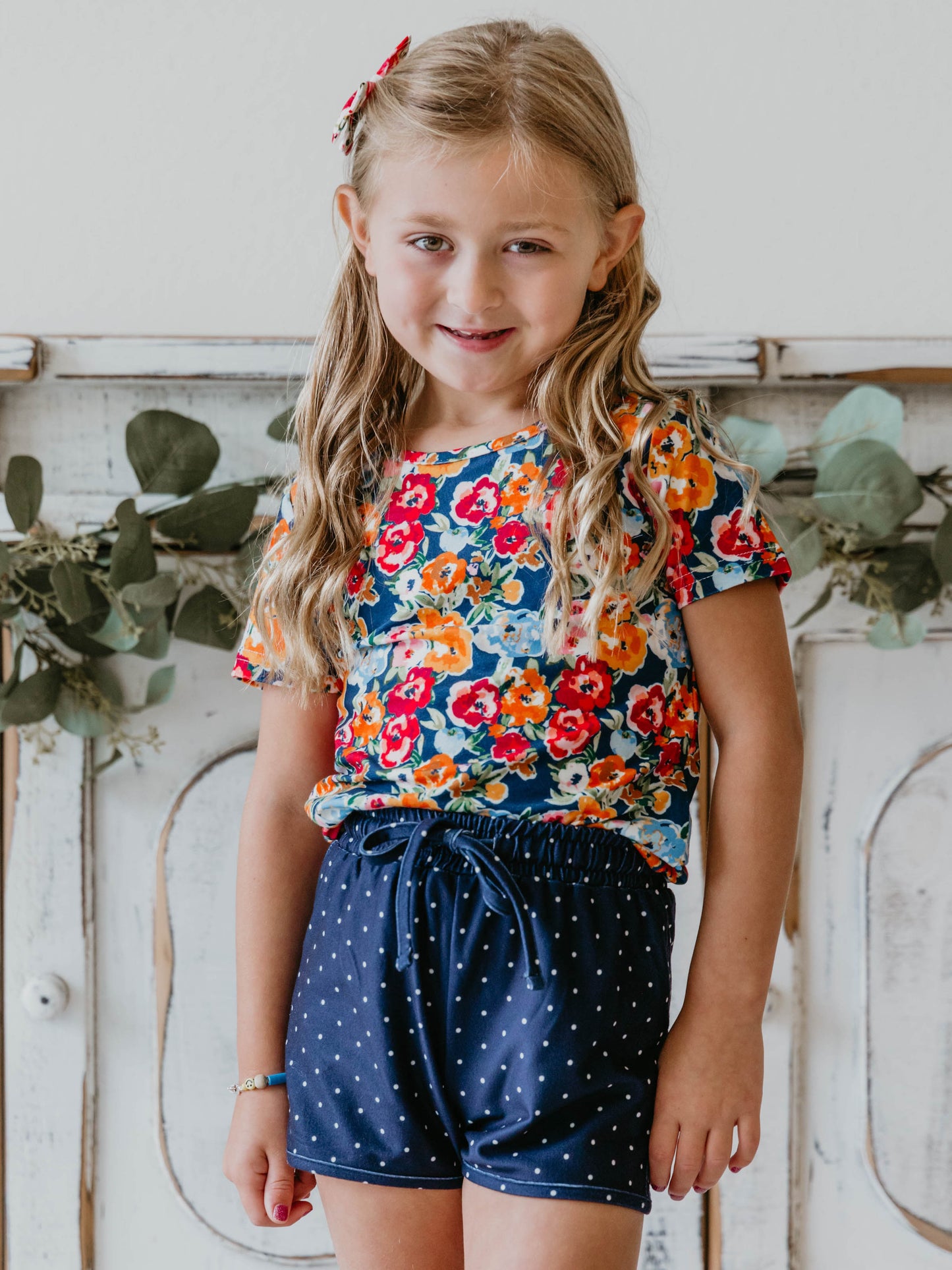 Tee & Short Play Set - Navy Fall Blooms