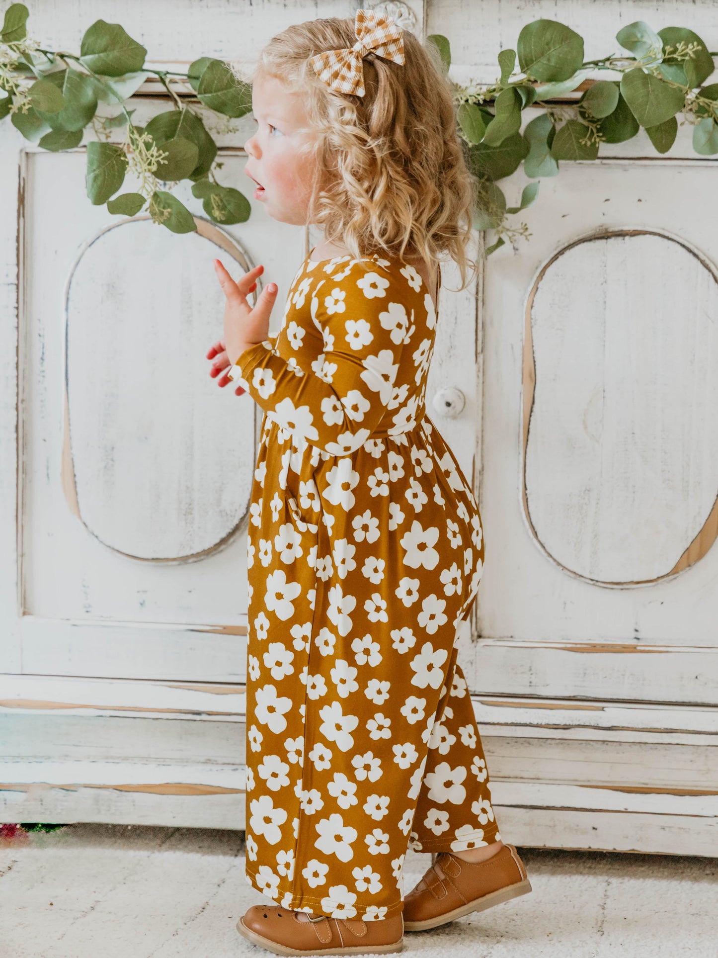 Leggy Romper - Mustard Blooms