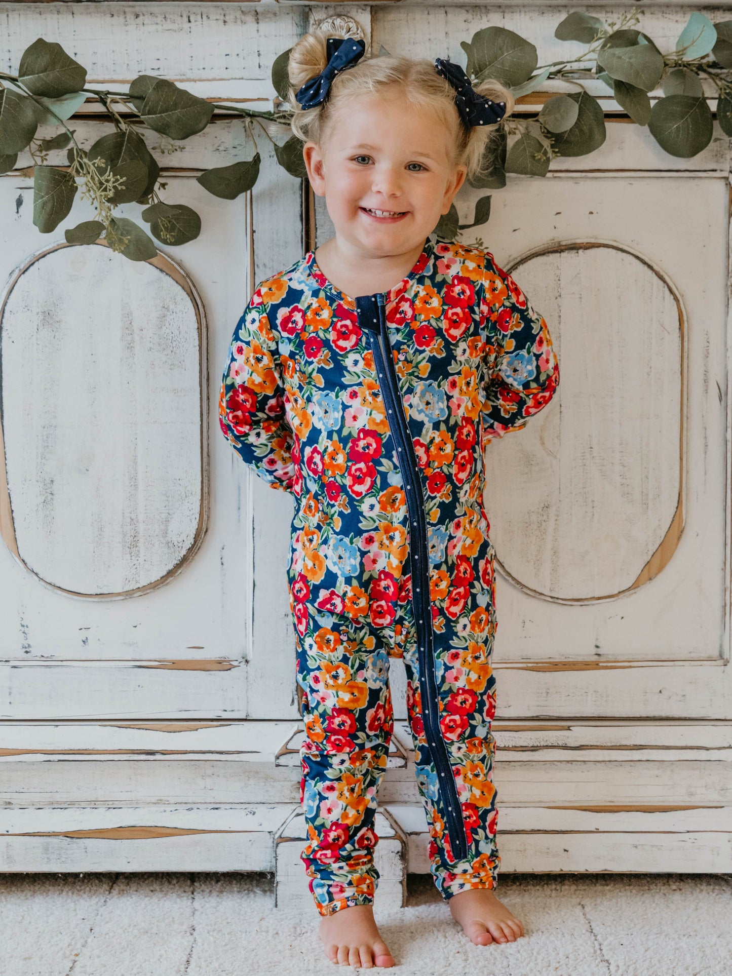 Dreamer Layette - Navy Fall Blooms