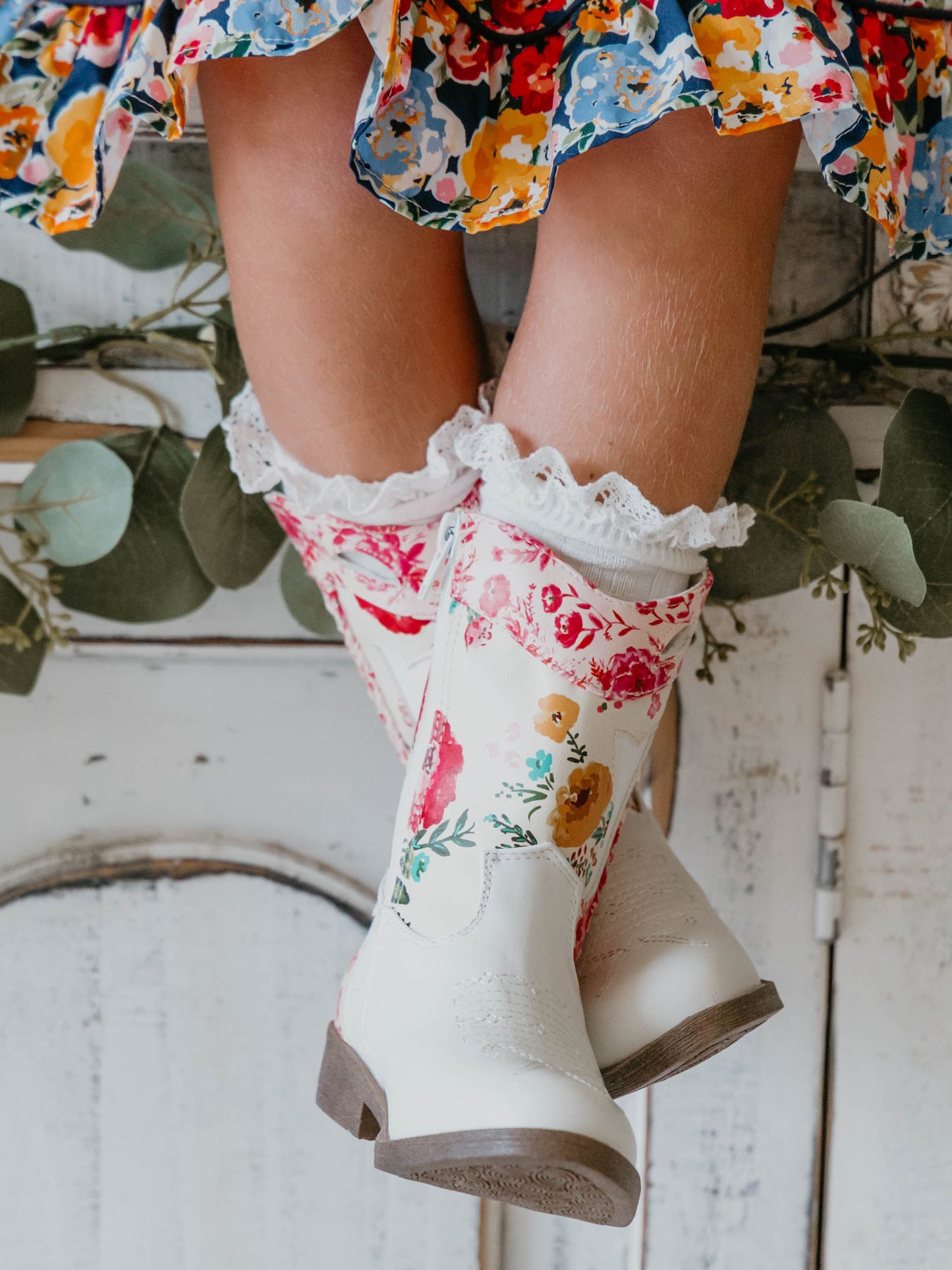 Cowgirl Boots - Bright Zinnias