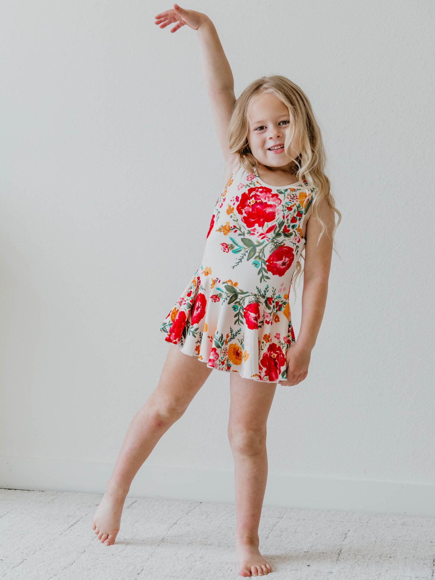 Skirted Leotard - Bright Zinnias