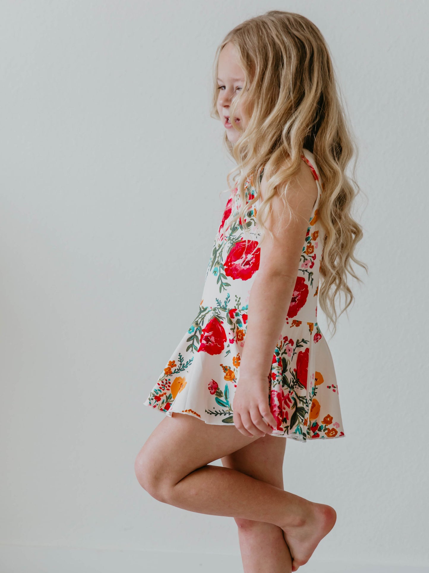 Skirted Leotard - Bright Zinnias