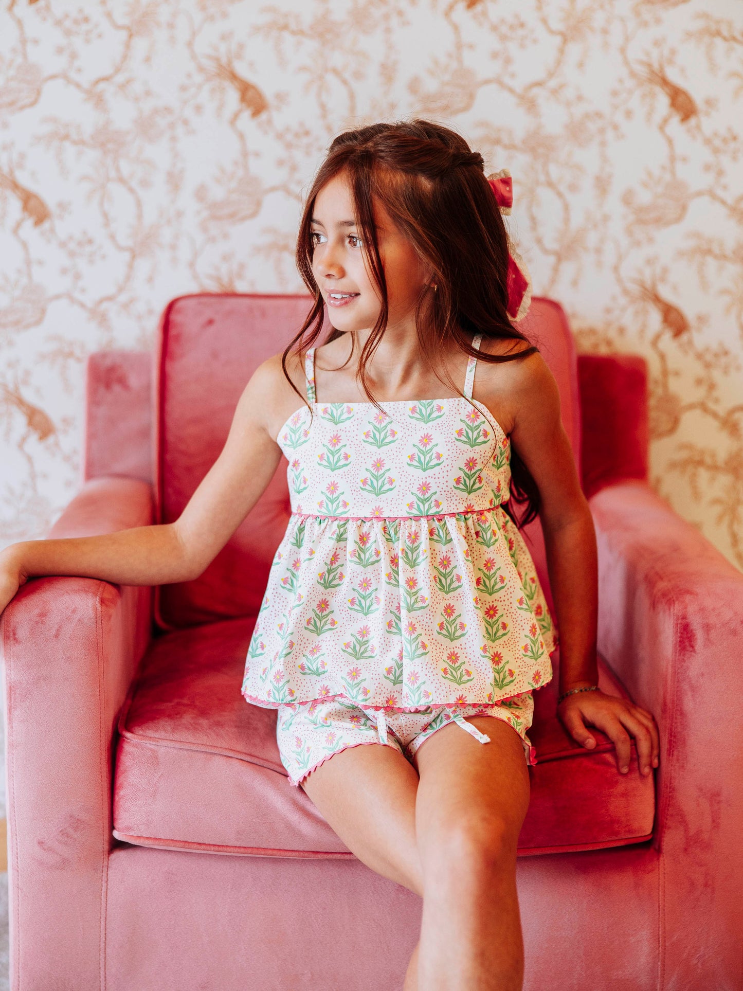 Ellie Tie Set - Strawberry Daisies