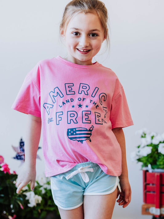 Graphic Tee - America Independence Pink
