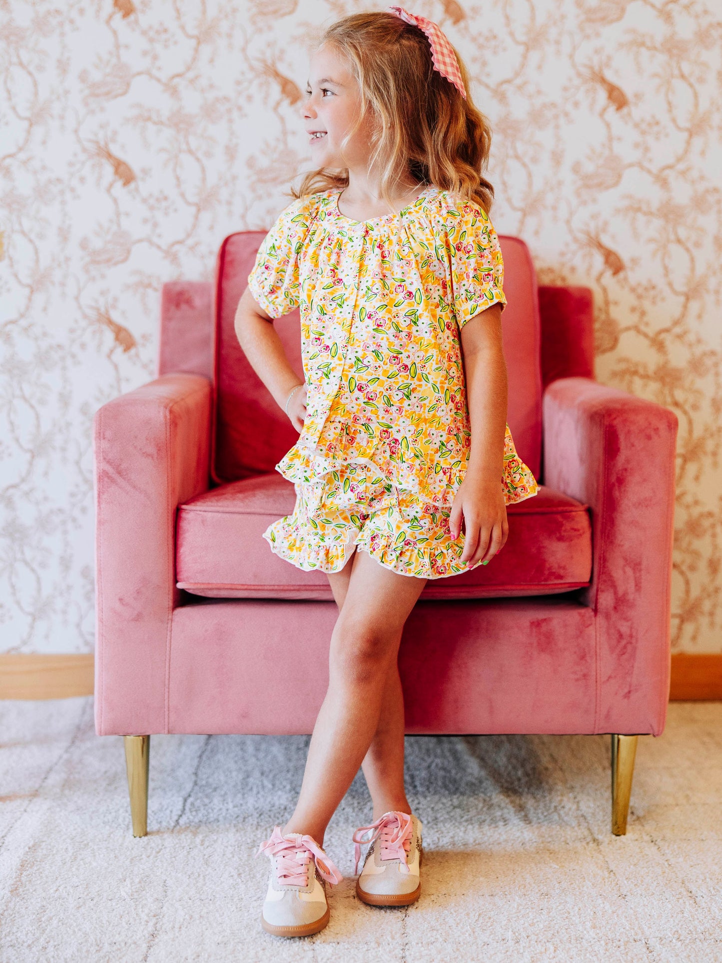 Flowy Ruffled Button Set - Happy Yellow