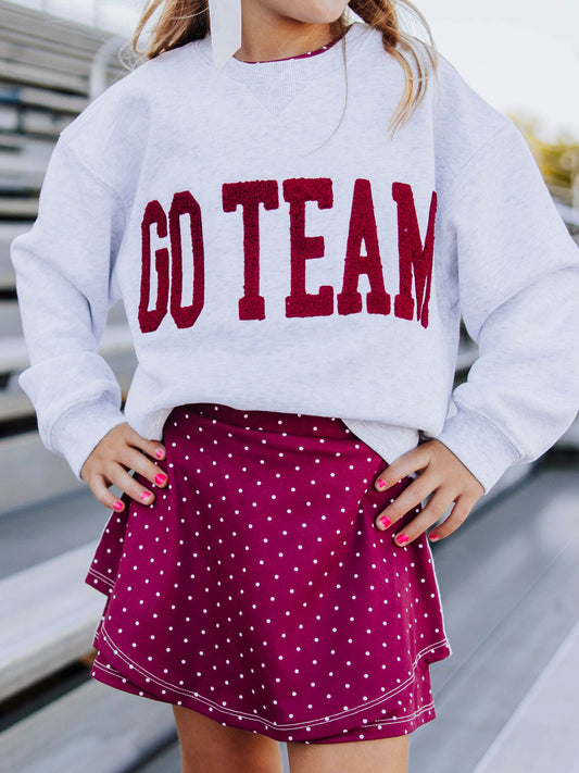 Warm Knit Sweatshirt - Go Team Maroon