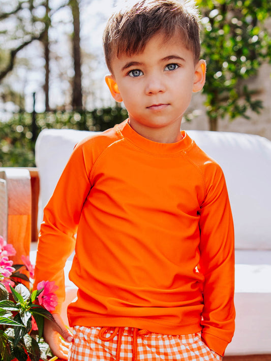 Boy's Rash Guard - Orange Crush