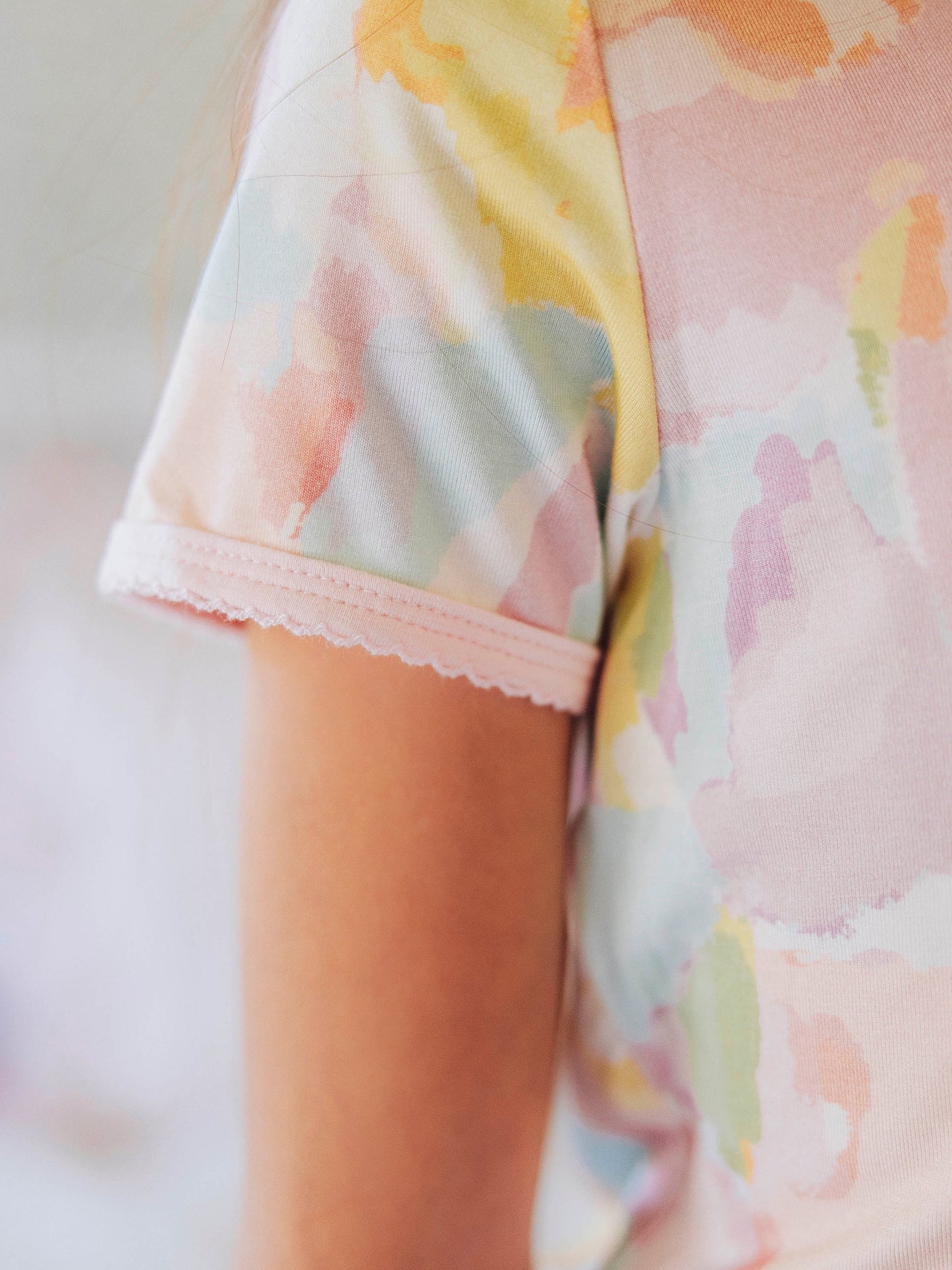 Cloud Fitted Short Set Pajamas - Cotton Candy Splash