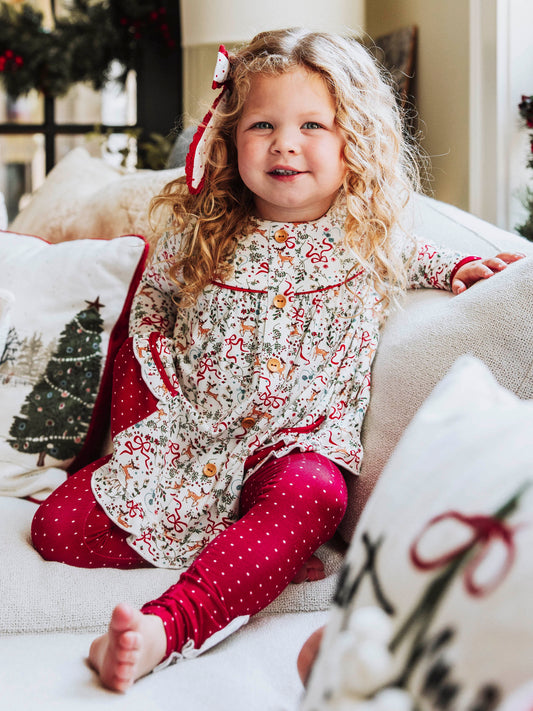 Girly Button Set - Holly Jolly Reindeer