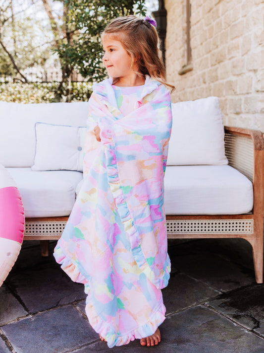 Ruffled Towel - Cotton Candy Splash