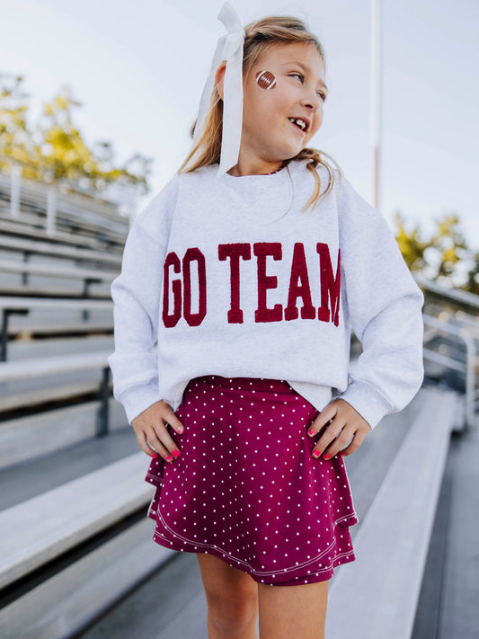 Warm Knit Sweatshirt - Go Team Maroon
