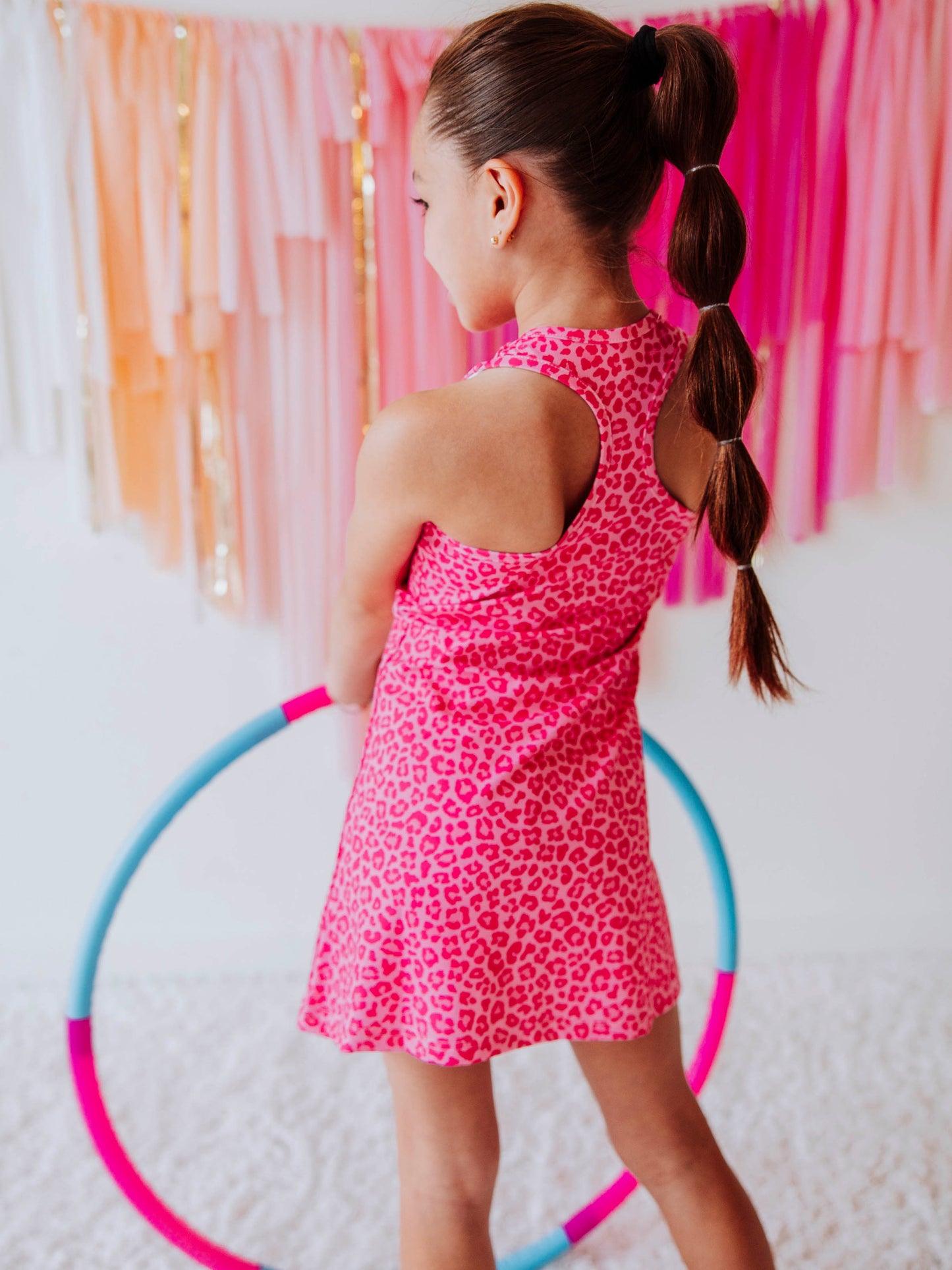 Racerback Tank Dress - Pink Leopard